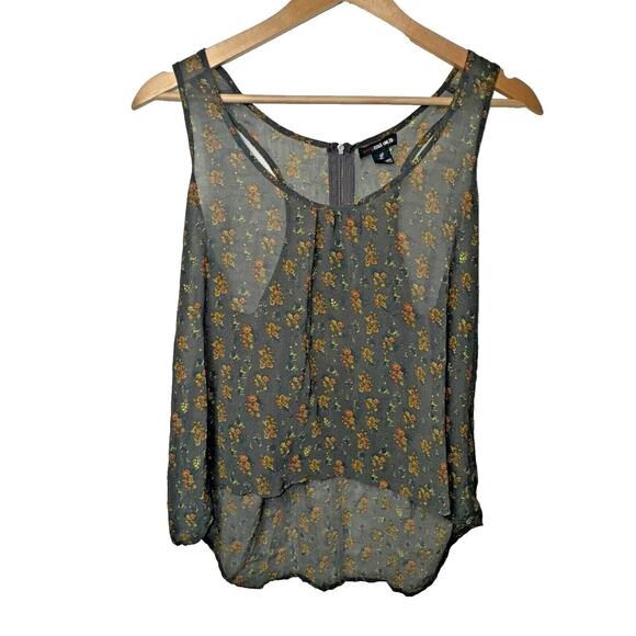 Ecko Unlimited Floral Sheer High-Low Tank Top Size Large - Picture 1 of 4